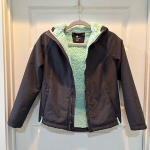 All in Motion Kids Gray Jacket with Fleece Mint Interior